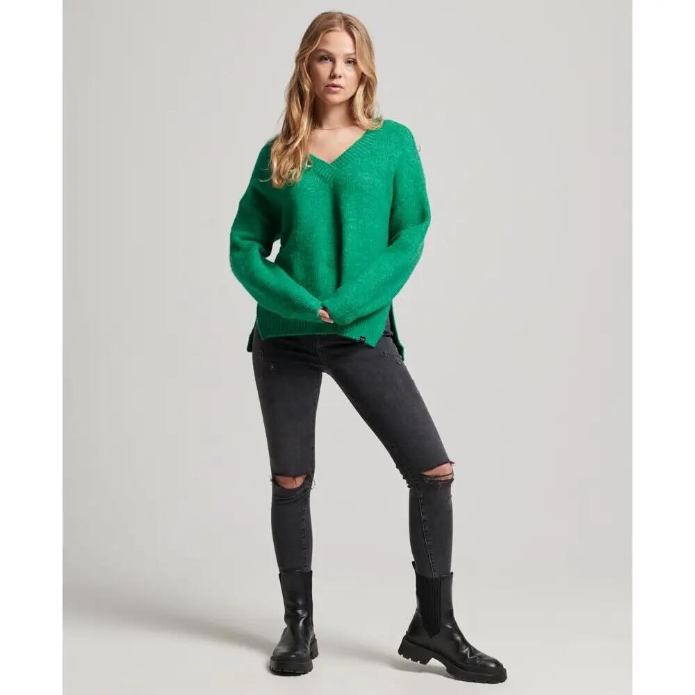 Maglione oversize da donna con scollo a V Superdry 3/5