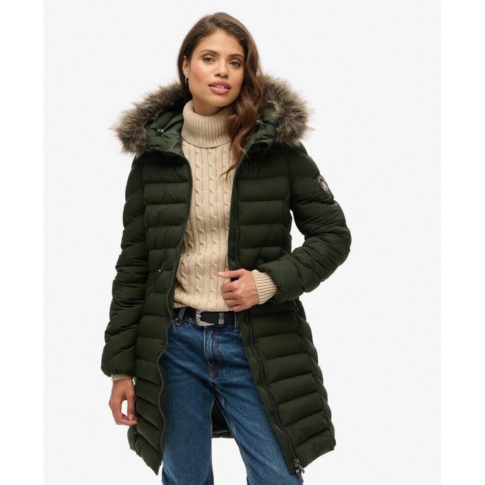 Doudoune mi-longue à capuche en fourrure synthétique femme Superdry 2/6