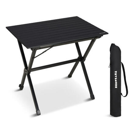 Table de camping - 80x58x71 cm - leger avec cadre en aluminium - noir