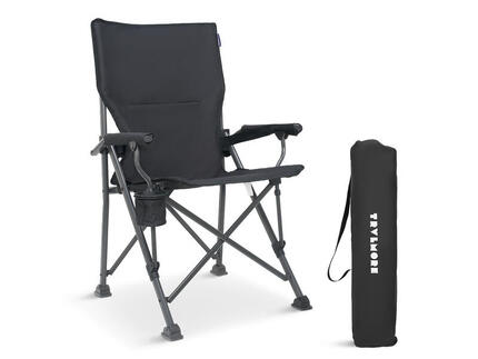 Chaise de camping - pliable - charge max. 120kg - sac de transport inclus - gris