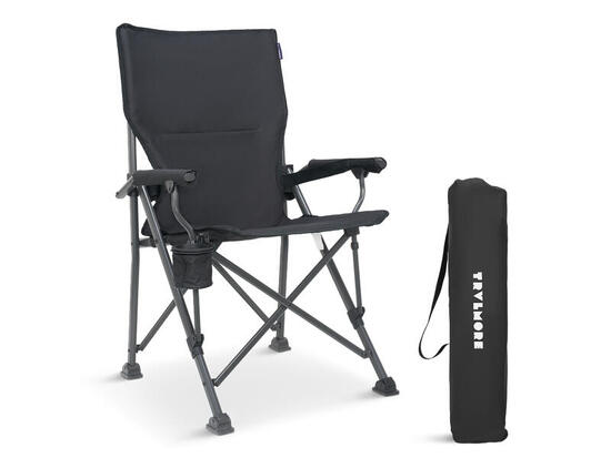 Chaise de camping - pliable - charge max. 120kg - sac de transport inclus - gris
