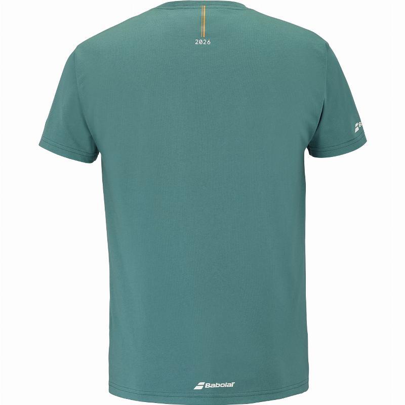 Camiseta Babolat Exercise Message Verde Intenso 3/5