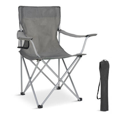 Campingstoel - opvouwbaar - 120kg draagvermogen - inclusief draagtas - grijs