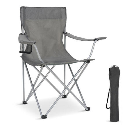 Campingstoel - opvouwbaar - 120kg draagvermogen - inclusief draagtas - grijs