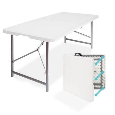 Inklapbare tafel - 120x60x74cm - stevige klaptafel - campingtafel - wit