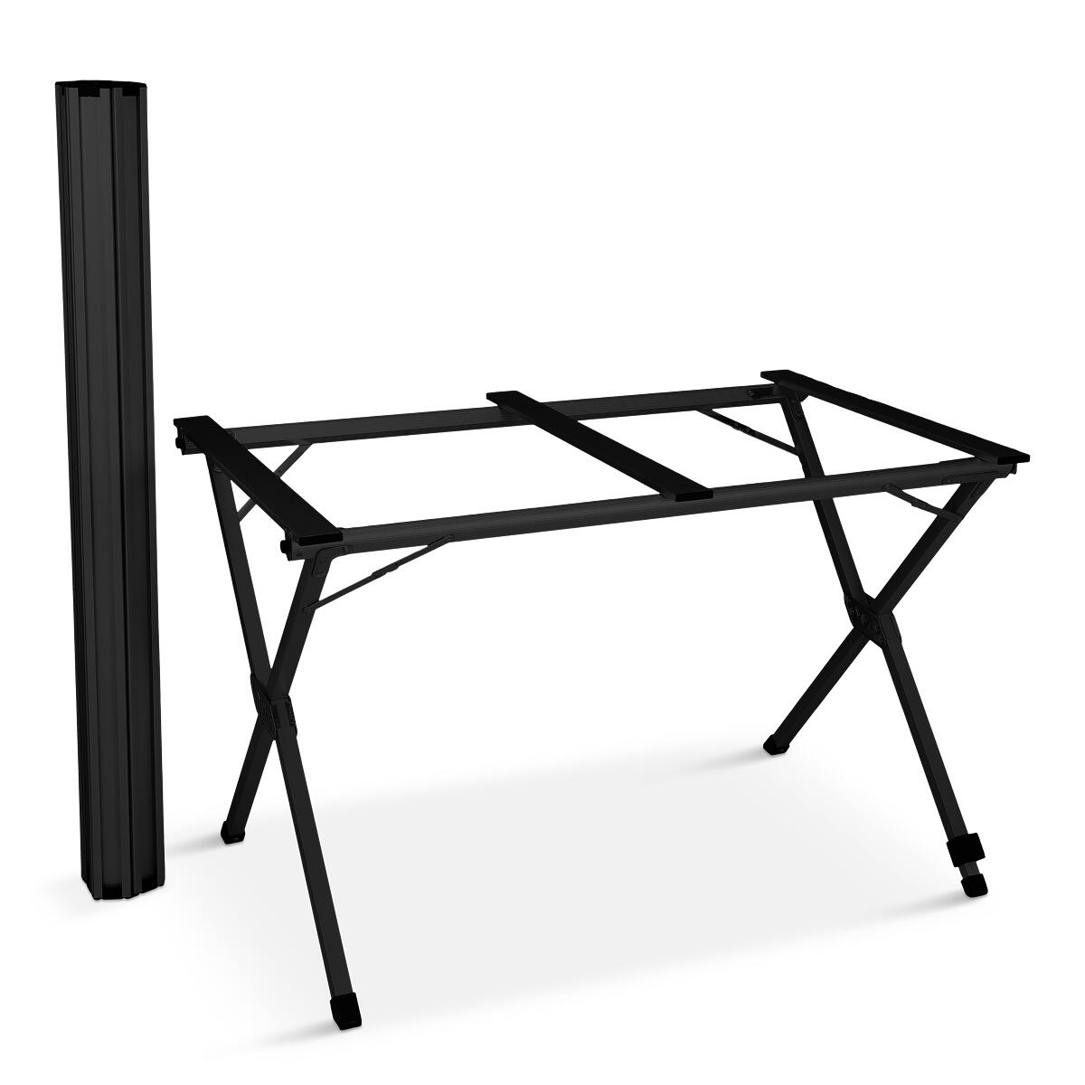 Table de camping - 120x70x70cm - leger avec cadre en aluminium - noir 2/6