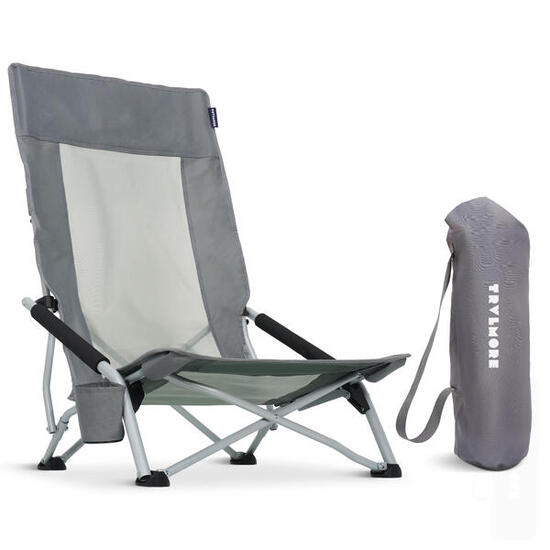 Chaise de plage - pliable et repliable - charge max. 130kg - leger - gris