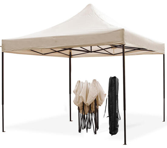 Partytent - opvouwbaar - 3x3 m - easy up - paviljoen - waterdicht - beige