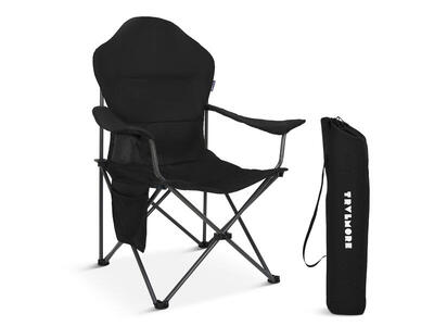 Campingstoel - opvouwbaar - 160kg draagvermogen - inclusief draagtas - zwart