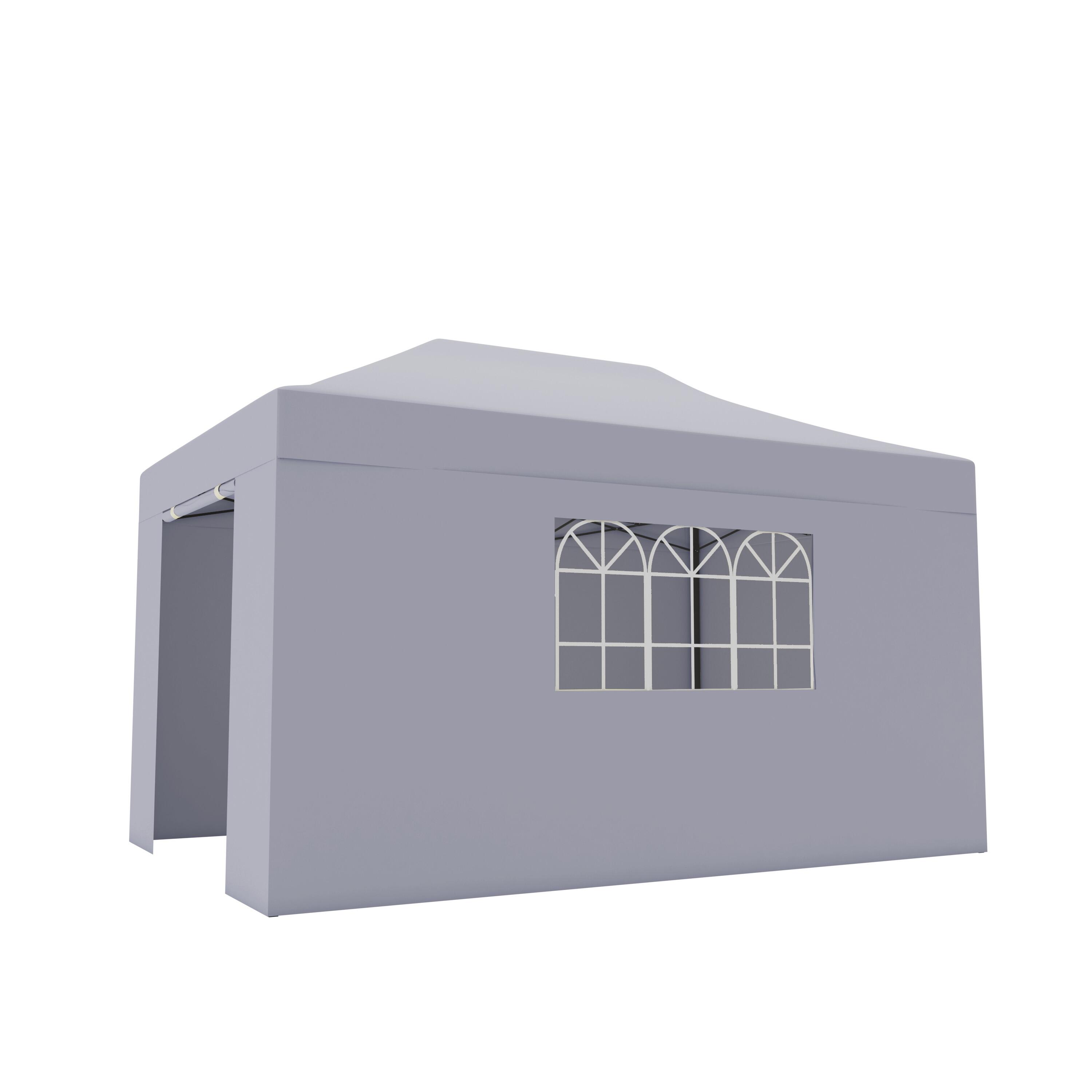 Partytent - paviljoen - 3x4.5 m - zijwanden - easy up - opvouwbaar - donkergrijs 2/4