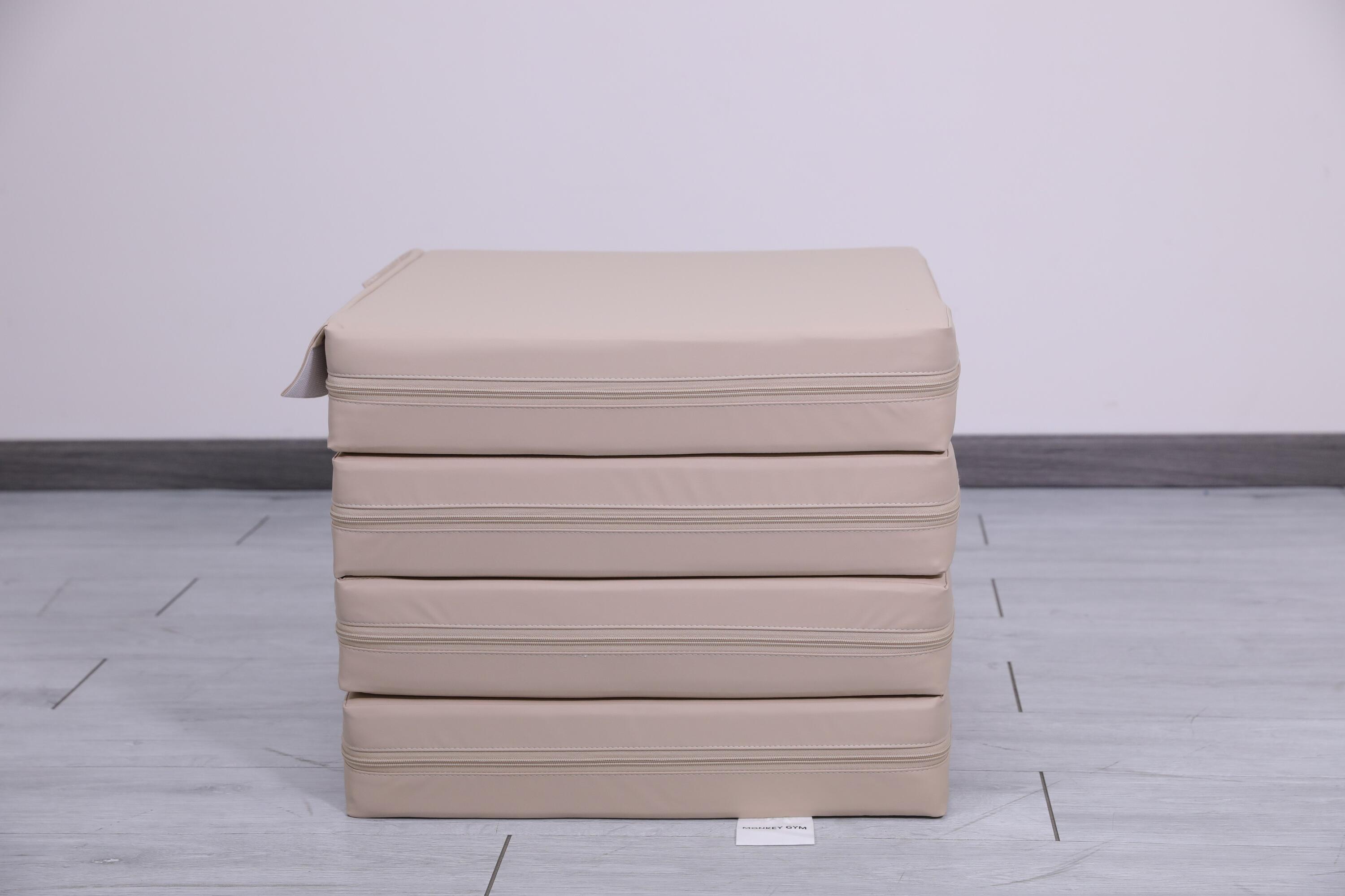 Gymnastiekmatras Satellite PU 100x100x10 cm - vierdelig beige 3/7