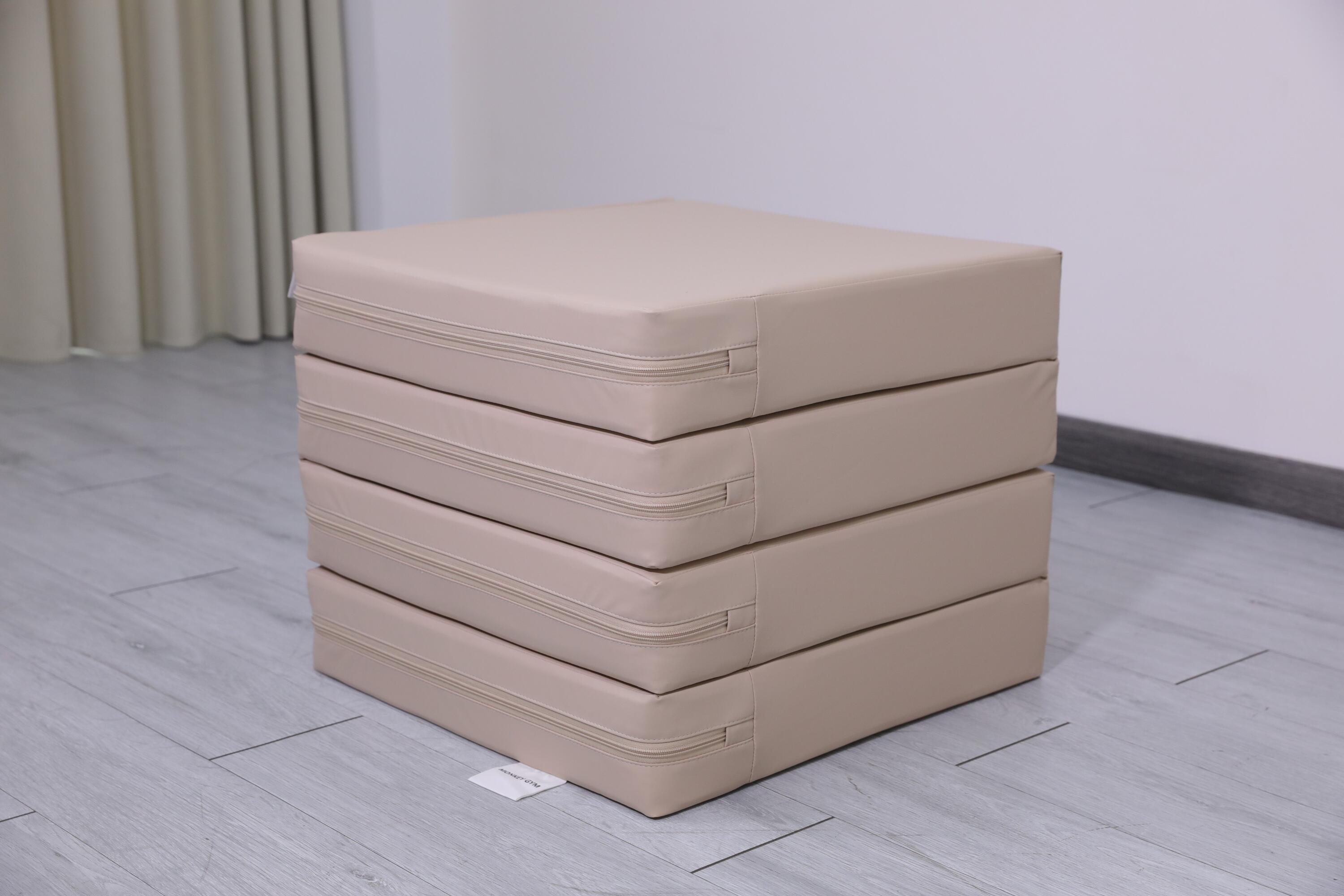 Gymnastiekmatras Satellite PU 100x100x10 cm - vierdelig beige 2/7