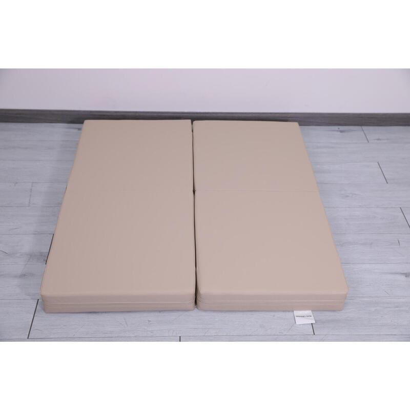 Copii Fitness Saltea Pliabilă 4 Secțiuni 100x100x10 cm Satellite PU Bej