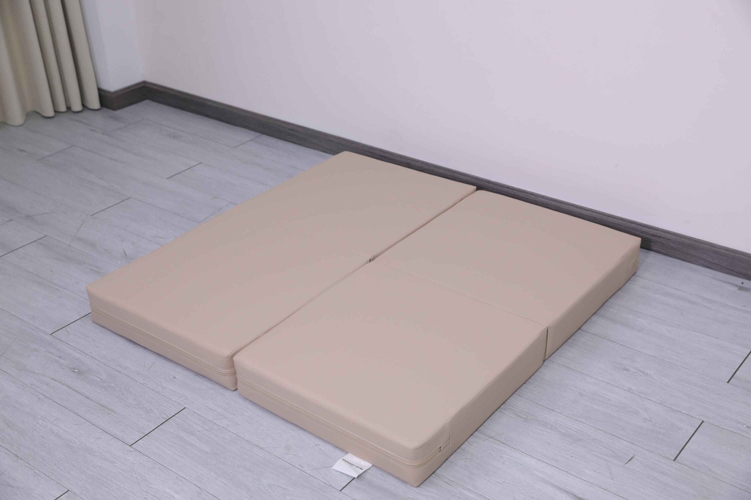 Gymnastiekmatras Satellite PU 100x100x10 cm - vierdelig beige 6/7