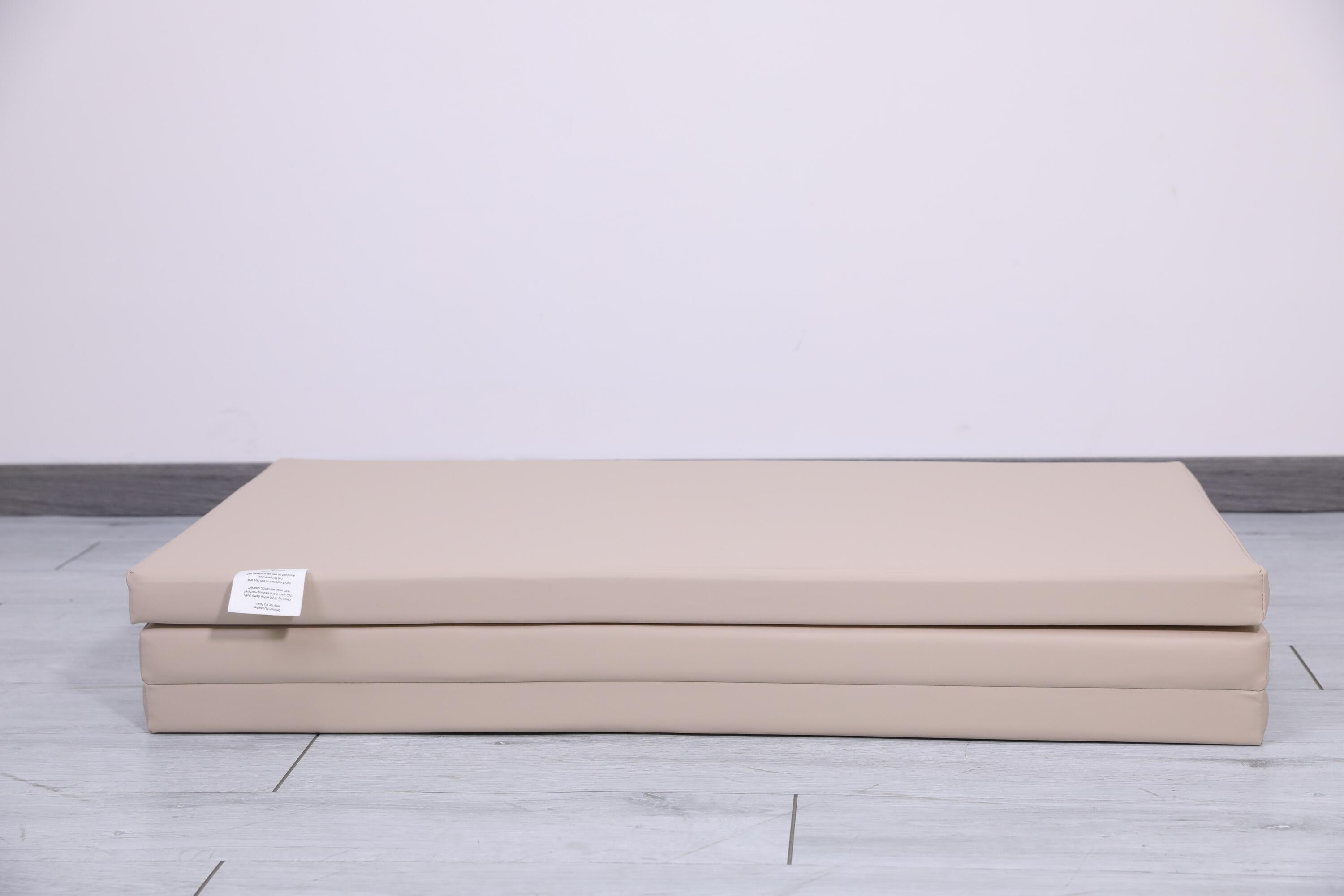 materac gimnastyczny Satellite PU 150x100x5 cm - trzyczęściowy beżowy 2/7