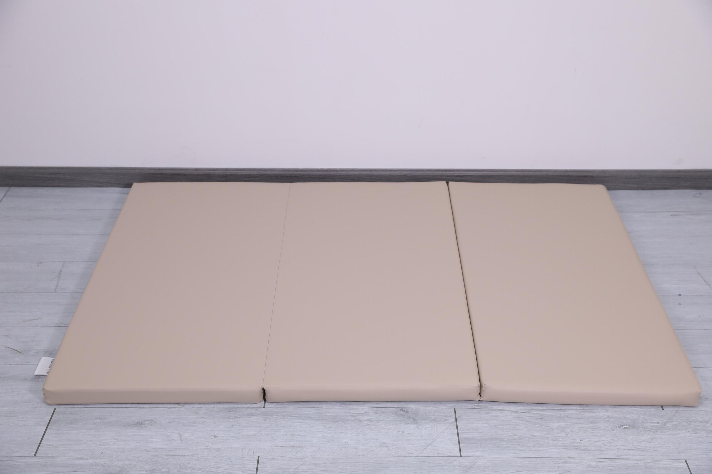 materac gimnastyczny Satellite PU 150x100x5 cm - trzyczęściowy beżowy 7/7