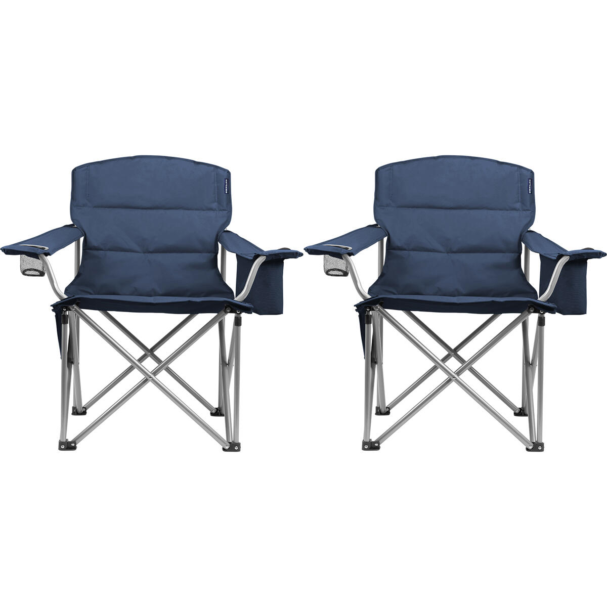 Campingstoelen XL - opvouwbaar - 2 - pack - 150kg draagvermogen - blauw 2/5