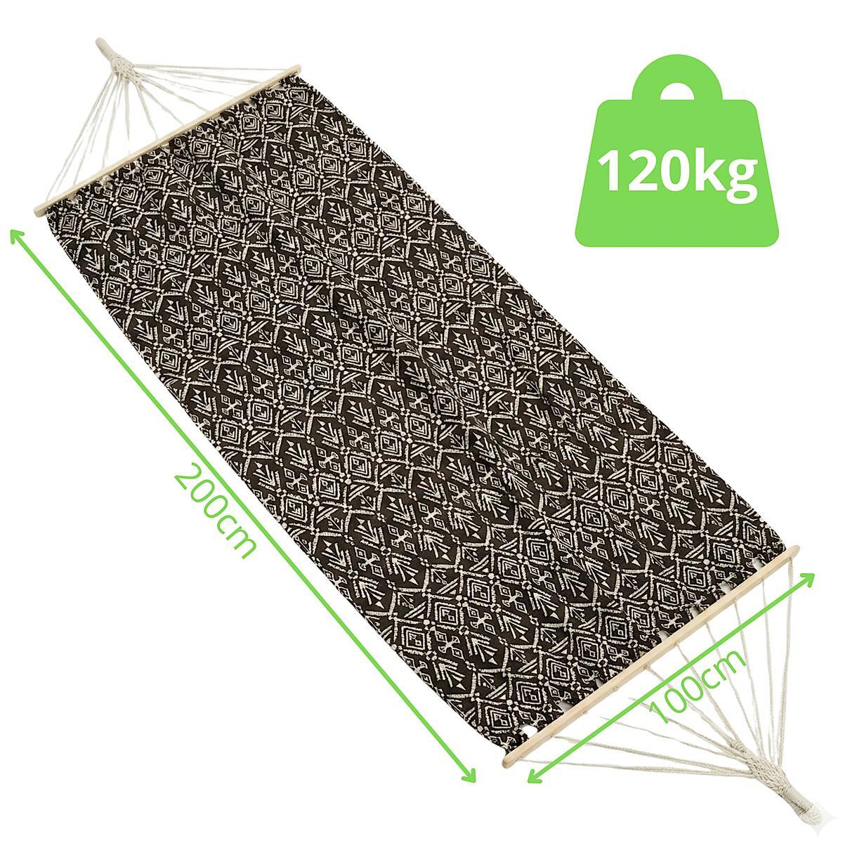 Hamak Enero 1 osobowy 200X100CM etno z drążkiem 5/7