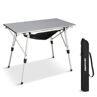 Campingtafel verstelbaar - inklapbare tafel - 90x52x71cm - zilver