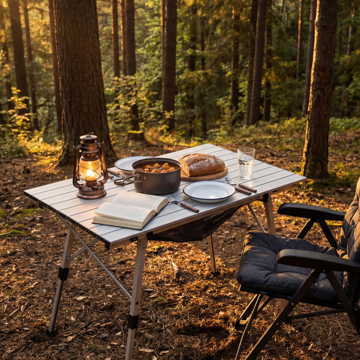 Campingtafel verstelbaar - inklapbare tafel - 90x52x71cm - zilver 4/6