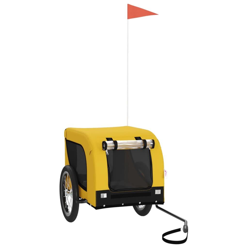 Remorque pour animaux de compagnie vidaXL Jaune et noire 2/4