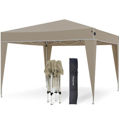 Partytent plus - opvouwbare tent - paviljoen - 3x3 m - easy up - beige