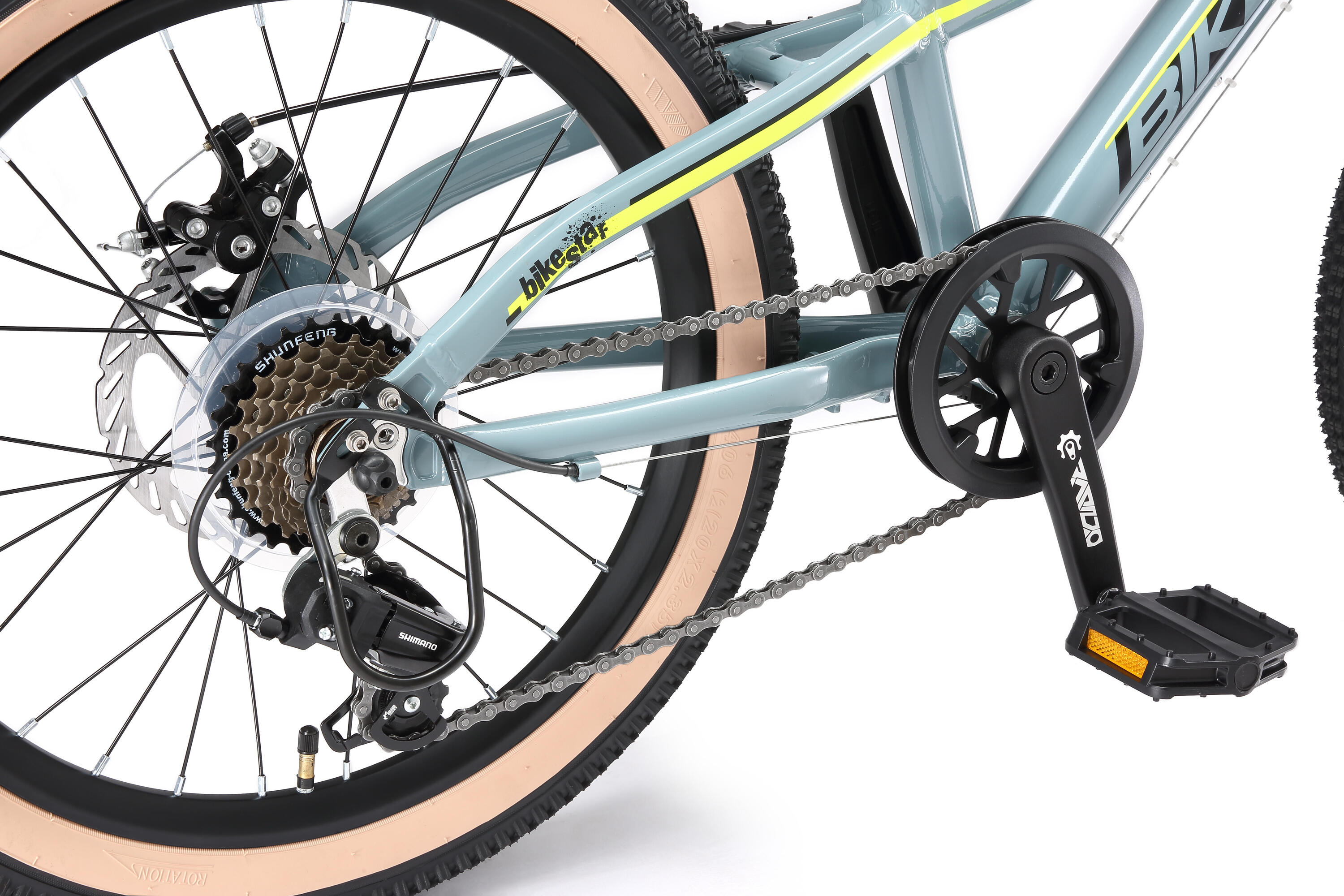 MTB 20" aluminium, Kinderrad 6 Jahre, hardtail, 21 Gang, Scheibenbremse 5/7