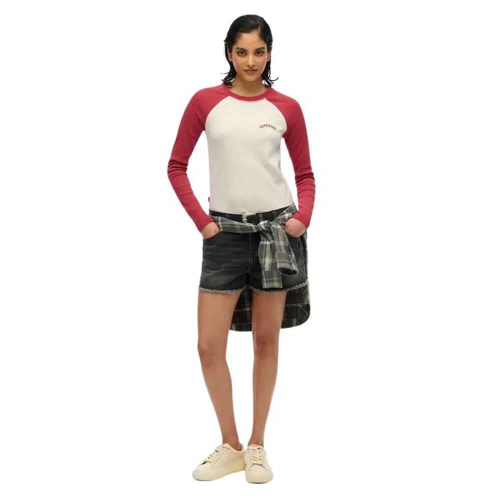 T-shirt côtelé manches longues et logo femme Superdry Essential 3/5