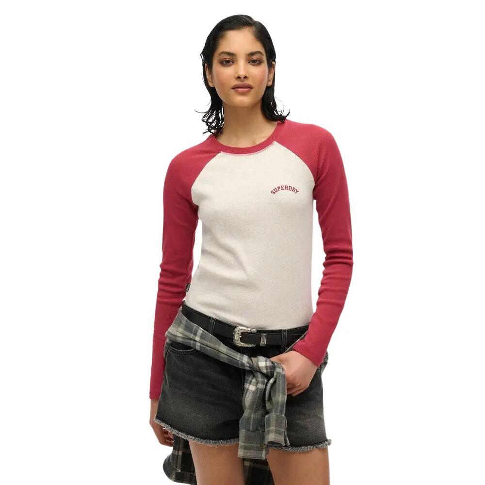 T-shirt côtelé manches longues et logo femme Superdry Essential 2/5