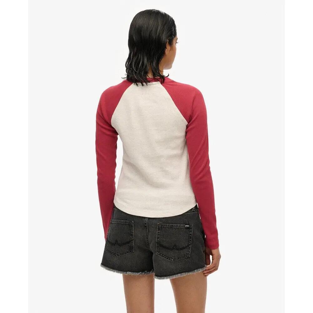 T-shirt côtelé manches longues et logo femme Superdry Essential 4/5
