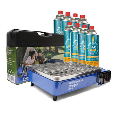 Gas butano Camping Grill incl. 8 cartucce di gas Cucina Barbecue da tavolo