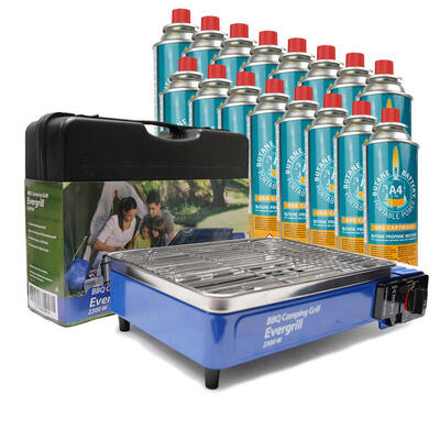 Gas butano Camping Grill incl. 16 cartucce di gas Cucina Barbecue da tavolo