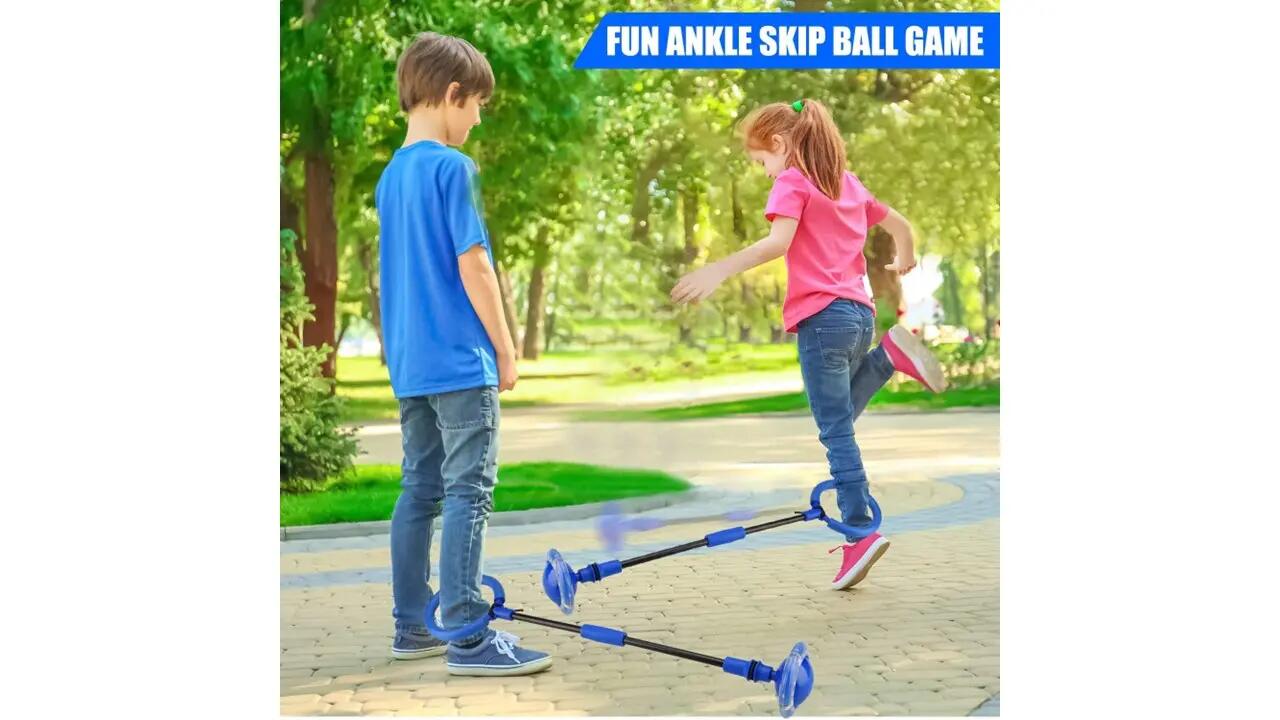 Coarda de sarit cu minge skip ball, cu iluminare LED, rabatabila 3/6