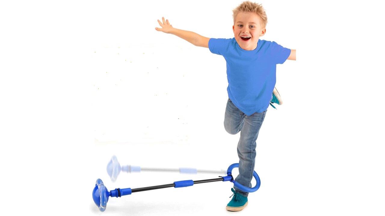 Coarda de sarit cu minge skip ball, cu iluminare LED, rabatabila
