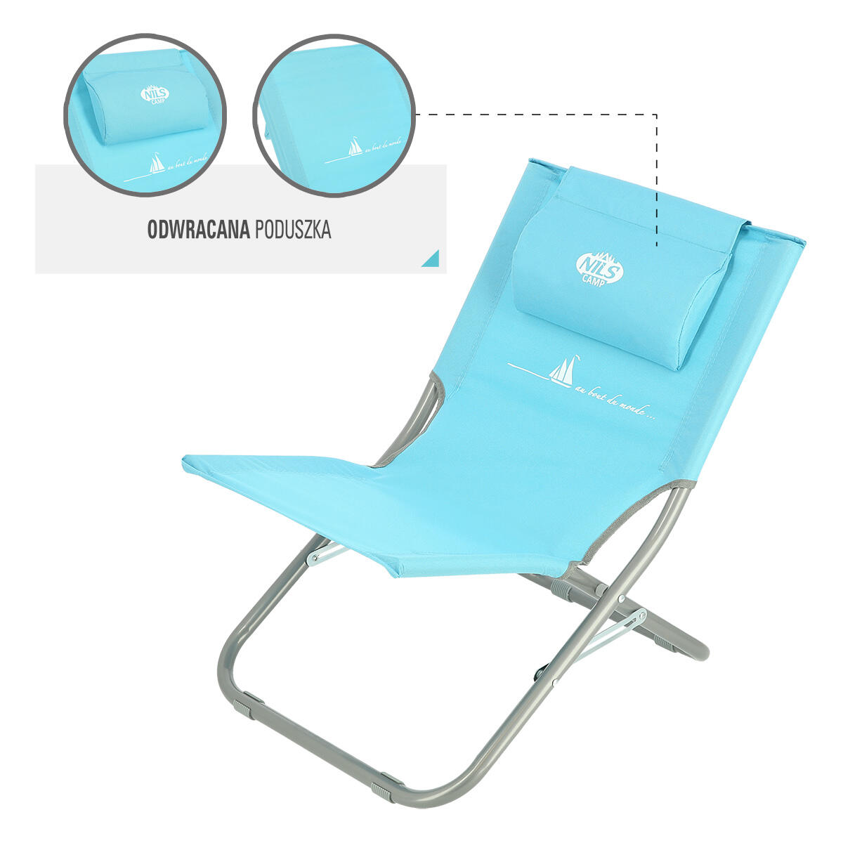 Chaise de plage avec coussin Nils Camp NC3136 7/7