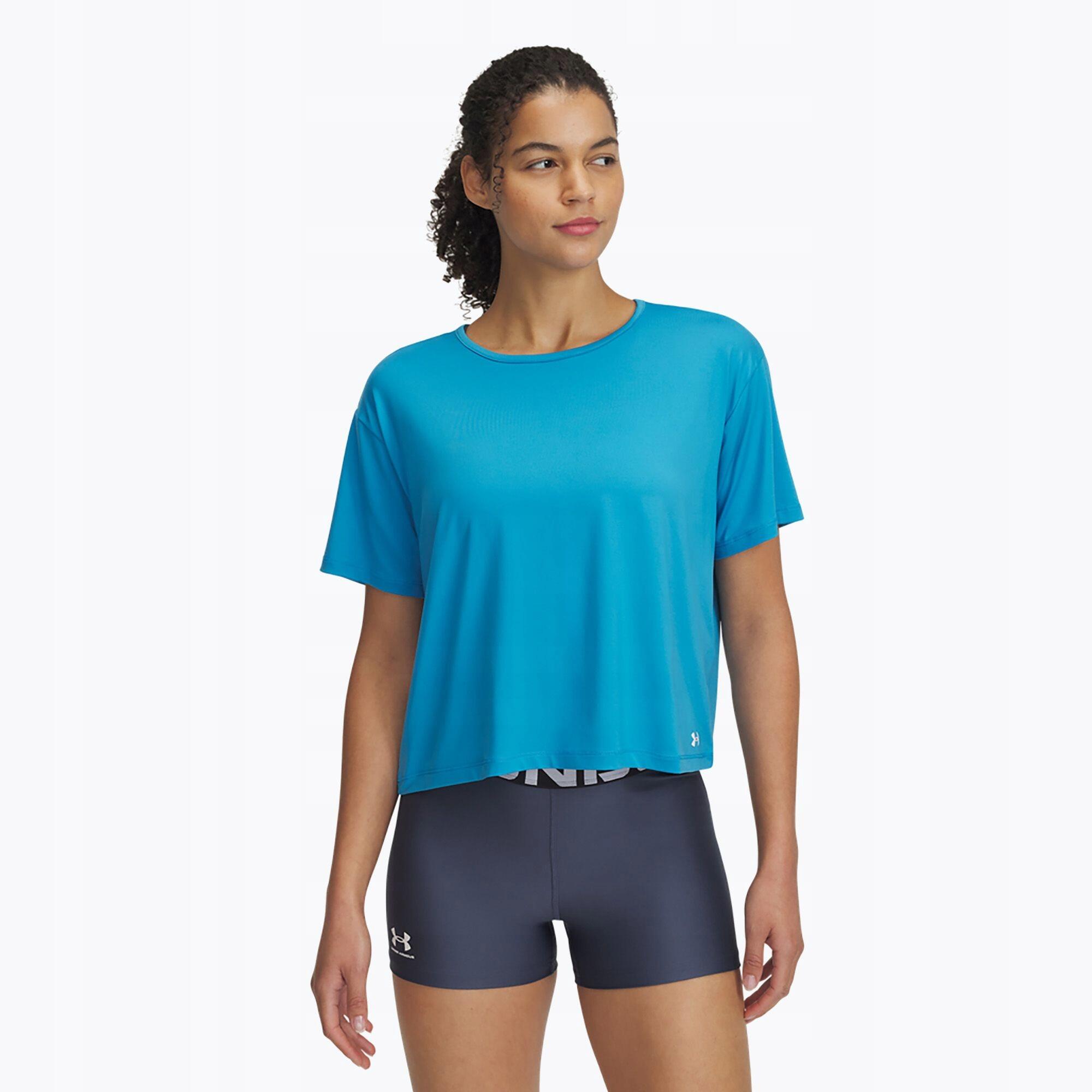 T-shirt d'entraînement femme Under Armour Motion ether bleu/blanc 1/2