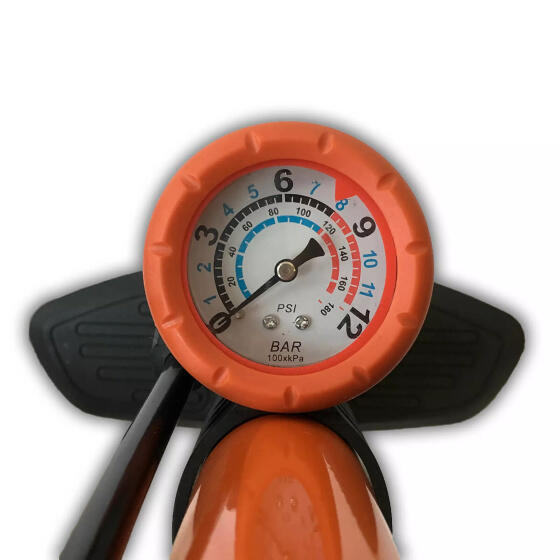 Bomba de bicicleta premium con manómetro - 6 bar naranja 4/5