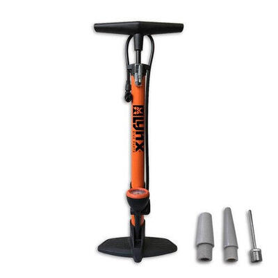 Premium fietspomp met manometer - 6 bar oranje