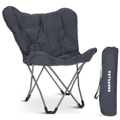 Campingstoel - opvouwbaar - 136kg draagvermogen - inclusief draagtas - grijs