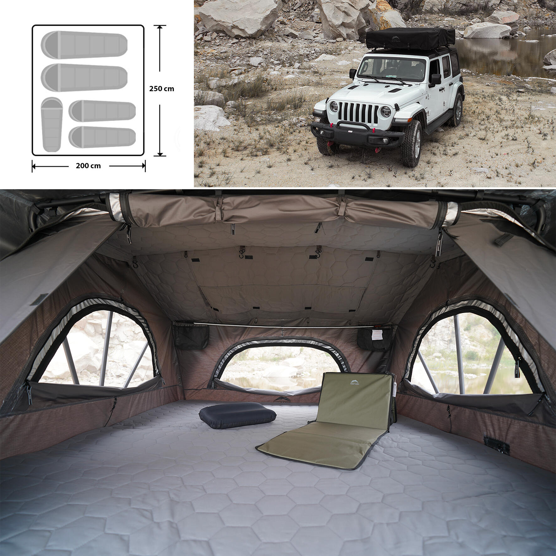 Tente de toit familiale alu 5 pers. Wild Cruiser Pro 250 3/7