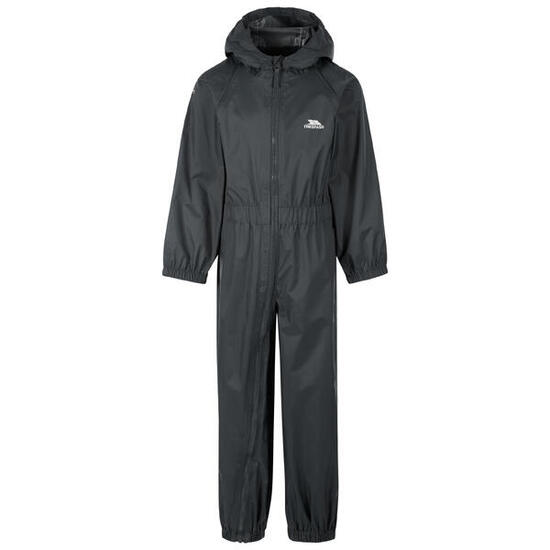 2058 Trespass Button - Tuta antipioggia unisex per bambini grigio scuro