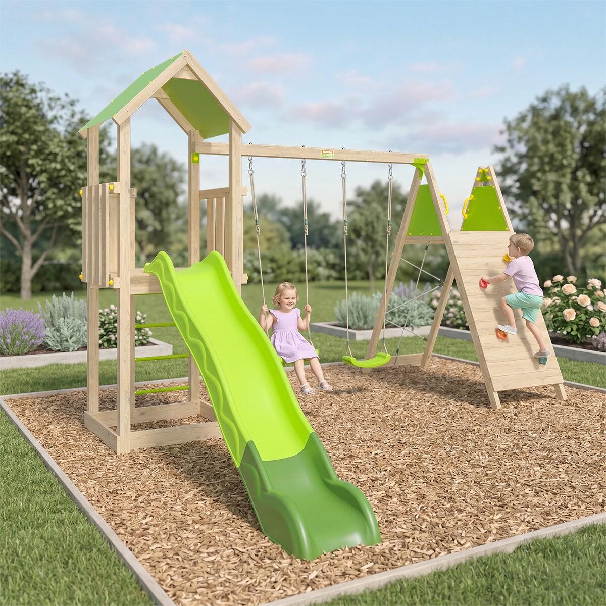 Zona de juegos de madera 2,20 m OLYMPIA XPERIENCE - 9 niños 2/7