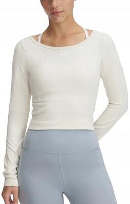 Dames trainingslongsleeve under armour train seamless steen/wit