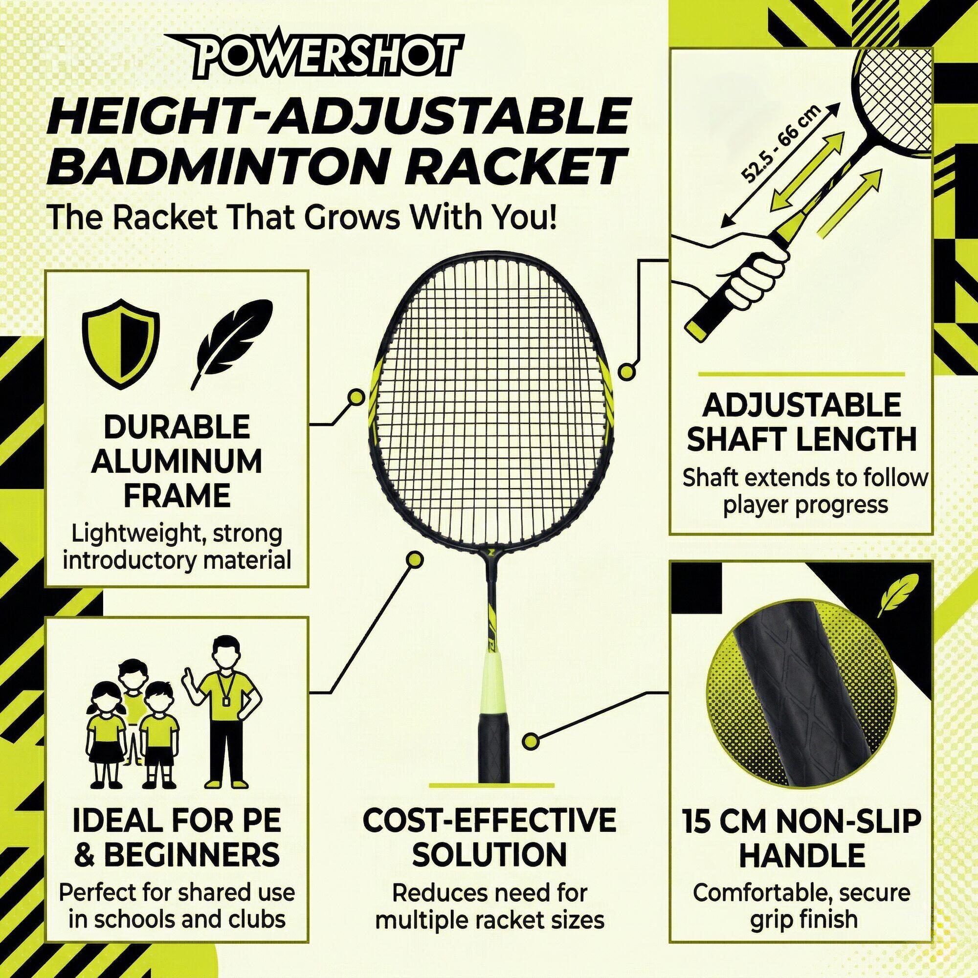 Raquete de badminton regulável em altura 5/5