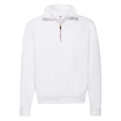 Felpa Fruit Of The Loom Classic Zip Collo Adulto Bianca