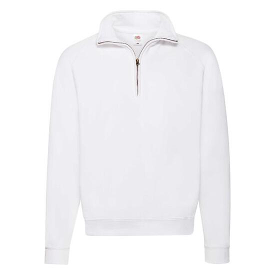 Felpa Fruit Of The Loom Classic Zip Collo Adulto Bianca