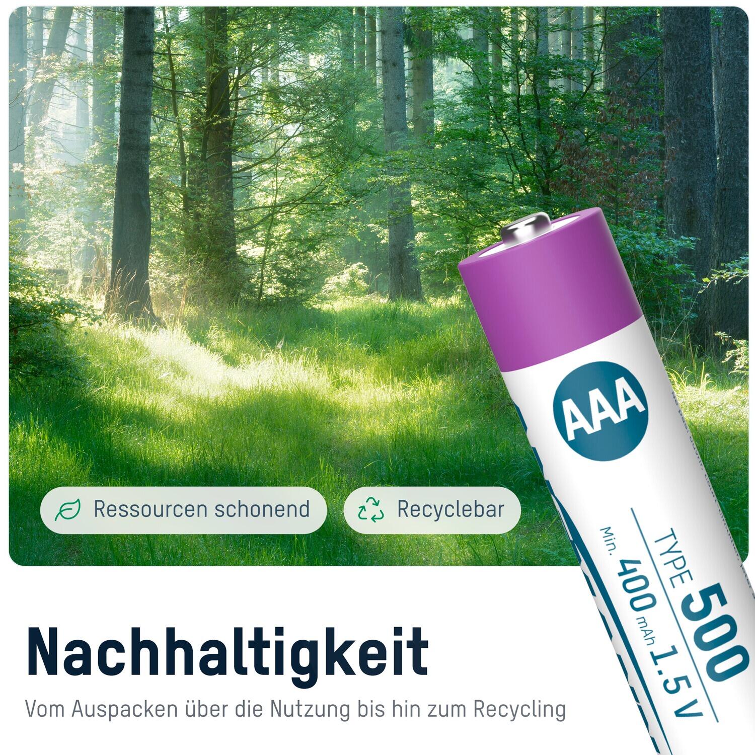 Akku AAA Typ-C Anschluss Li-Ion 400mAh 1,5V, 4 Stück 6/7