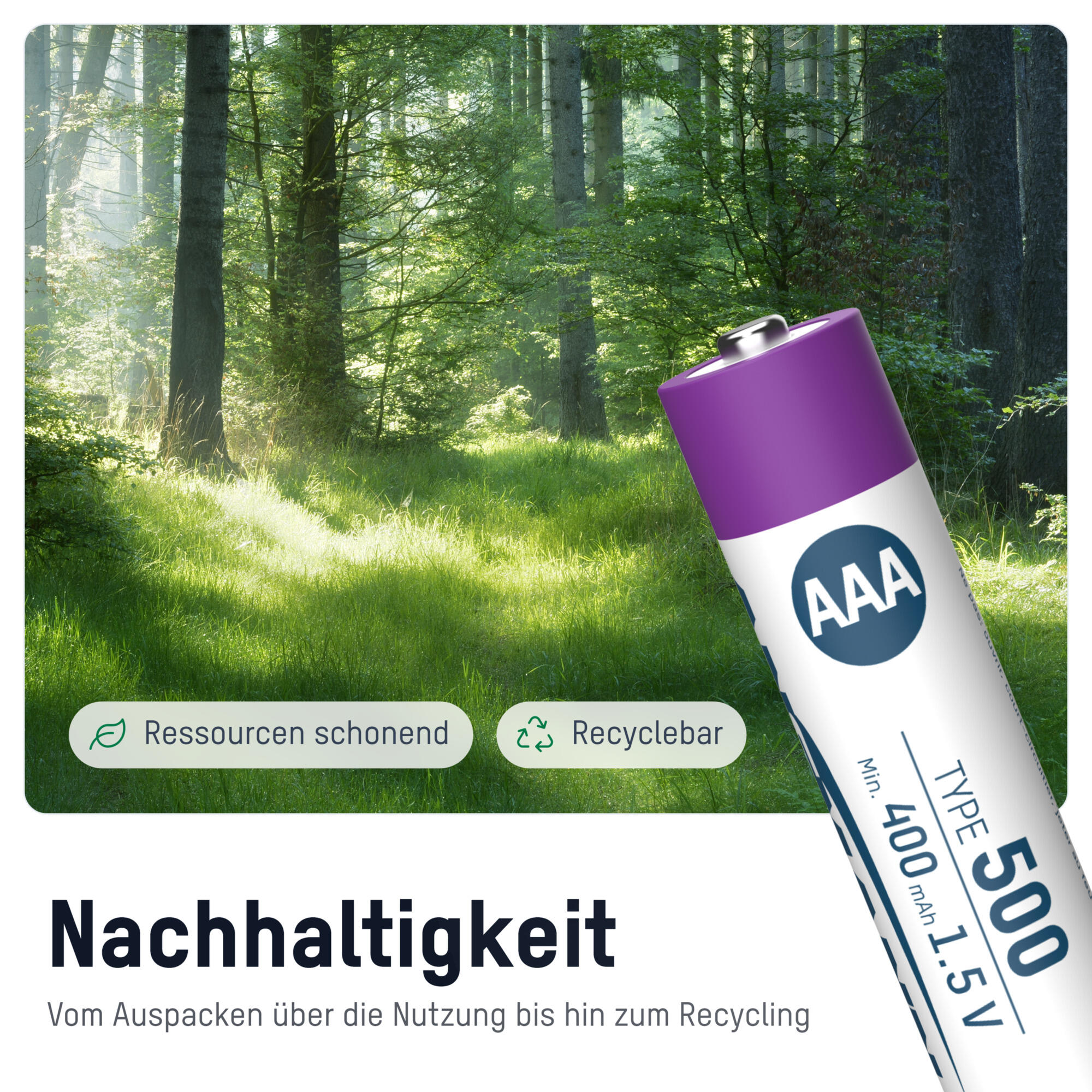 Akku AAA Typ-C Anschluss Li-Ion 400mAh 1,5V, 4 Stück 4/7