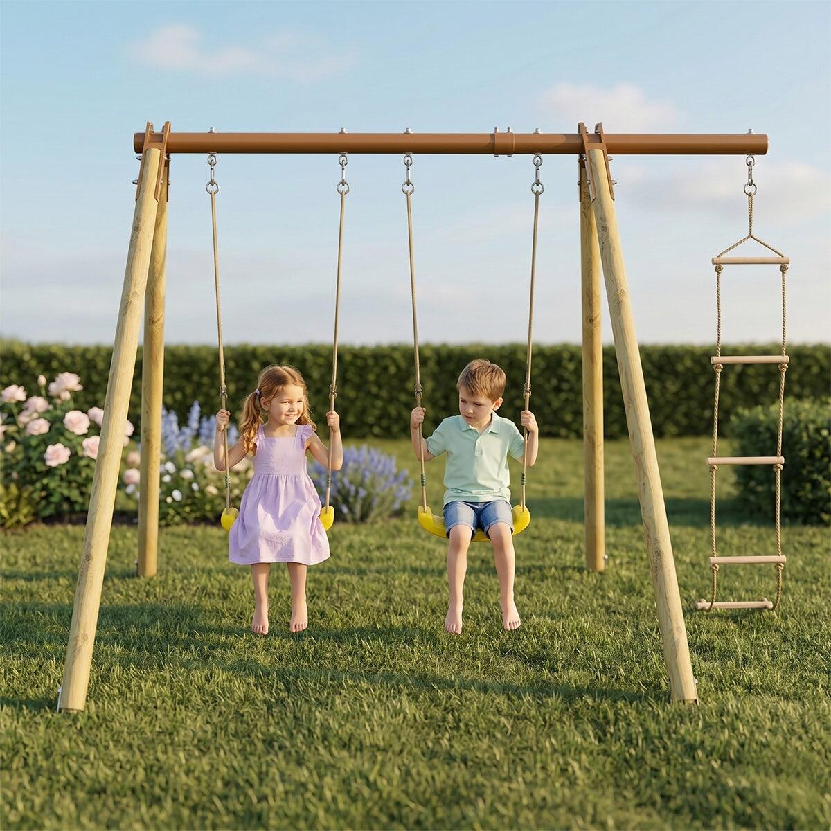 Portique bois poutre métal 1,90 m Techwood Premium PIKI 2/7