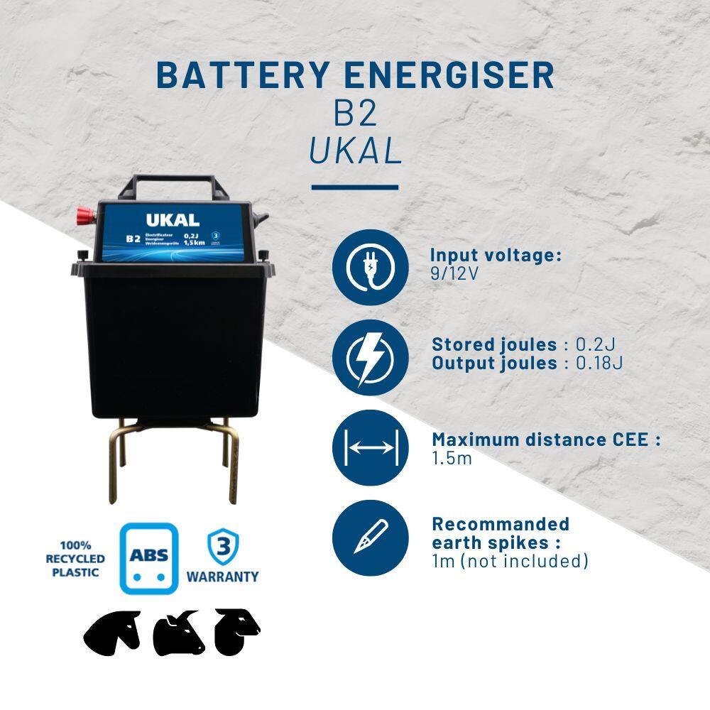 Fence accessory post battery and battery Ukal B2 2/7